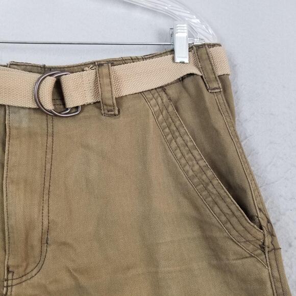 Wear First Cargo Pants Mens 34x30 Khaki Casual Cotton Utility Pockets Belted - Picture 4 of 13